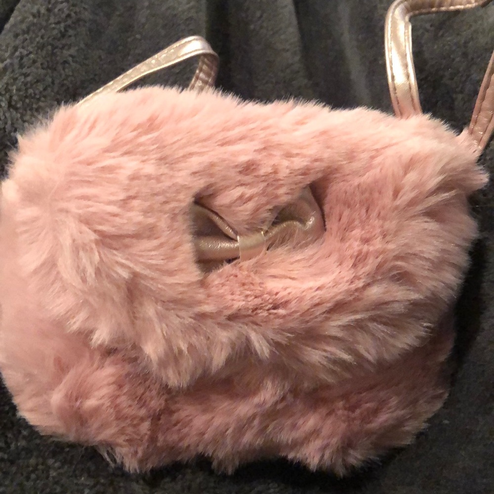 Rose Gold fur purse!!